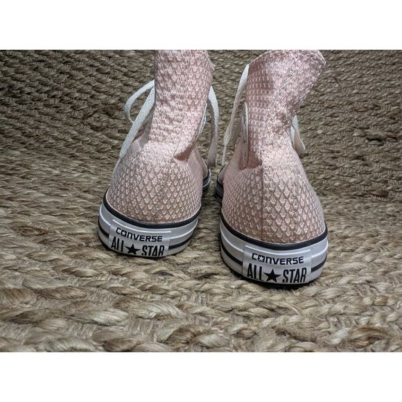 Converse All Star Hi Top Women Size 10 Pink Waffle Knit Upper Super Clean - Picture 3 of 11